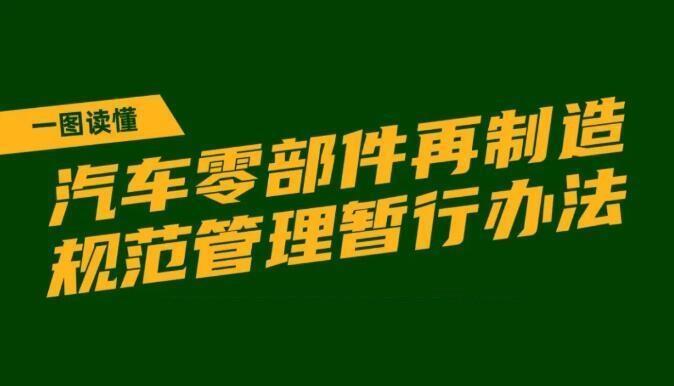 一图读懂 | 汽车零部件再制造规范管理暂行办法